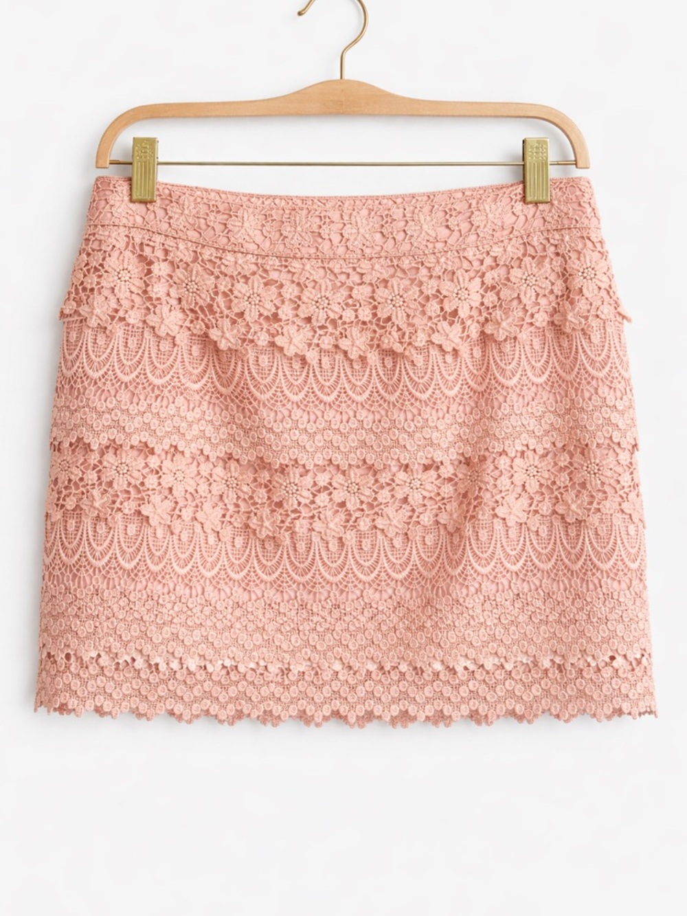 American Eagle Lace Mini Skirt Blush Pink Boho Coquette Festival Size 8